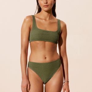 Textured High-Waist Bikini Briefs