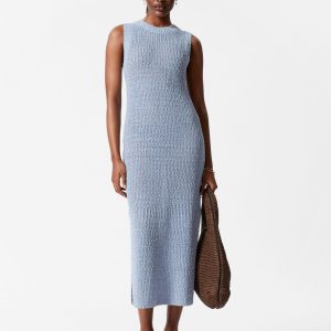 Sleeveless Silk-Blend Midi Dress