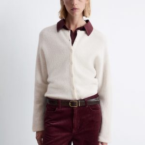 Alpaca-Blend Knitted Cardigan