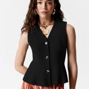 Knitted Peplum Waistcoat