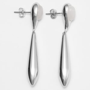 Teardrop-Pendant Stone Earrings