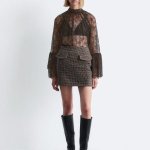 Flap-Pocket Mini Skirt