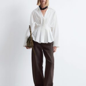 Fitted-Waist Cotton Shirt