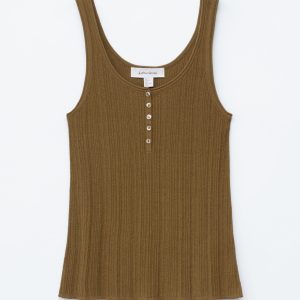 Scoop-Neck Rib-Knit Tank Top