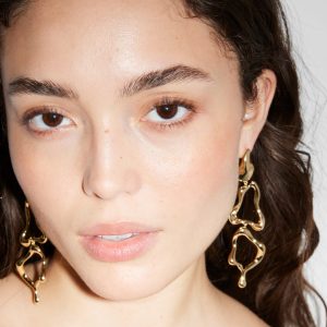 Long Wavy-Ring Earrings
