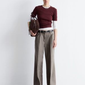 Wide-Leg Press-Crease Trousers