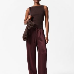 Drawstring Satin Trousers