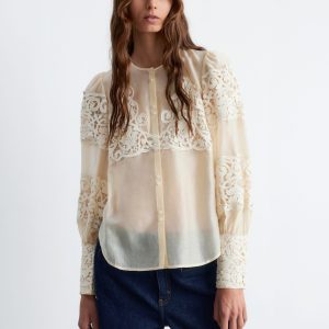 Lace-Embroidery Blouse