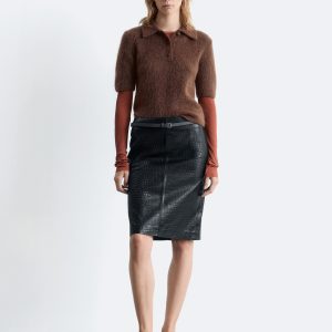 Brushed Knit Polo T-Shirt