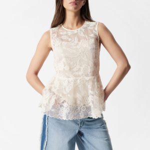 Lace Peplum Top