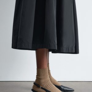 Leather Wedge Slingback Pumps