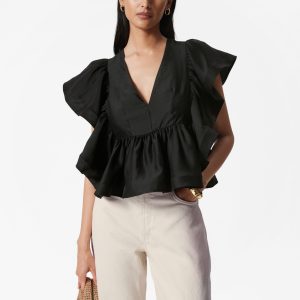 Ruffle V-Neck Blouse