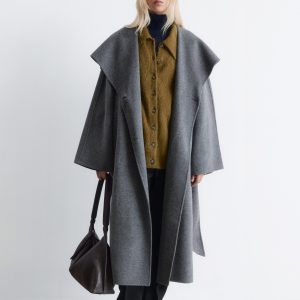 Shawl-Collar Wool Maxi Coat