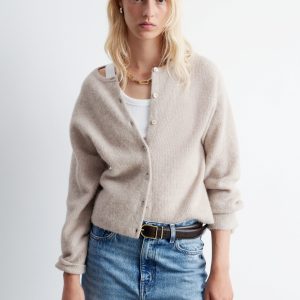 Alpaca-Blend Knitted Cardigan