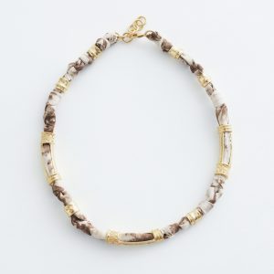 Beaded Fabric Necklace