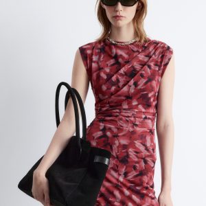 Draped Sleeveless Midi Dress