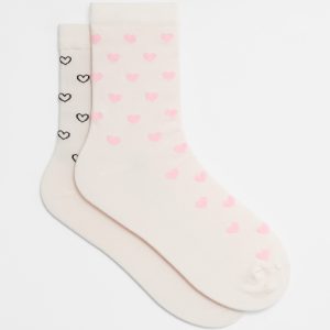 2-Pack Heart Motif Socks