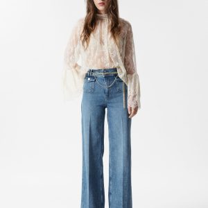 Press-Crease Flared Jeans