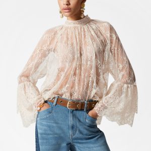 Flounced Lace Blouse