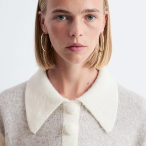 Alpaca-Blend Collared Jumper