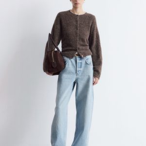 Alpaca-Blend Knitted Cardigan