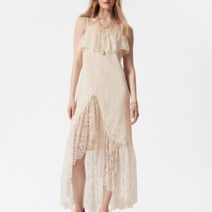 Ruffle Lace Midi Dress
