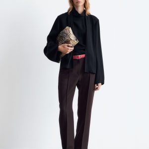 Scarf-Detail Satin Blouse