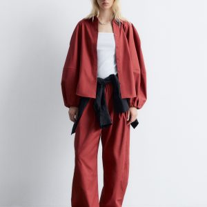 Voluminous Balloon-Sleeve Blouse